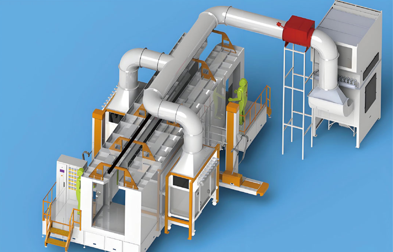 背包式喷粉房+滤芯二级回收
